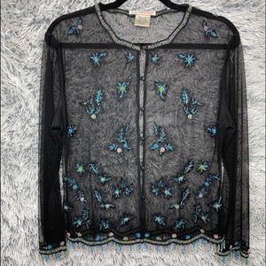 Jane Seymour Signature Black Sequin Cover Up